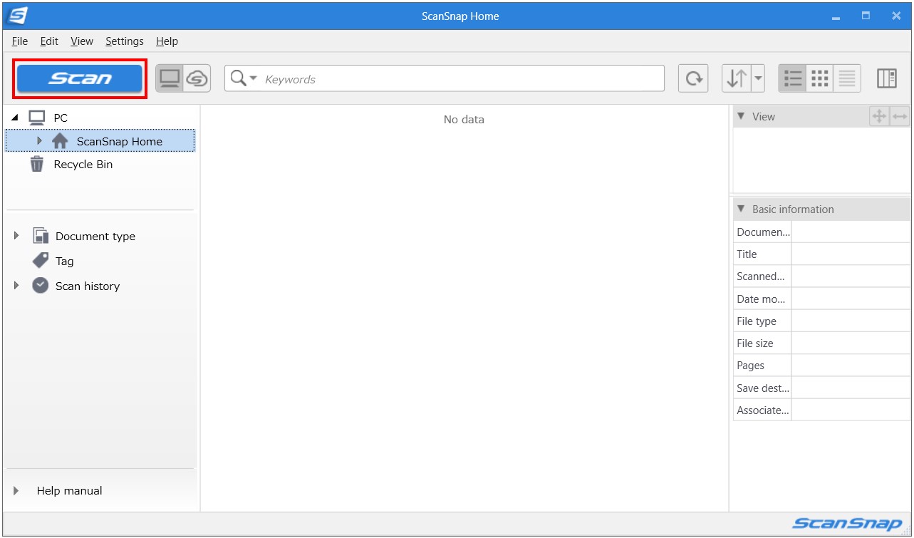 Click the [Scan] button in the top left corner of the window..jpg